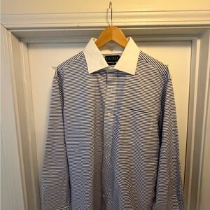 Ralph Lauren Navy Striped Button Down Shirt